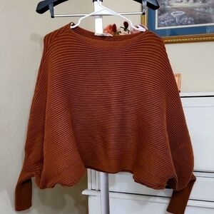Batwing Chocolate Mocha Color Sweater Size small Lagenlook Glam Y2k Cozy